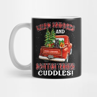 Warm Snuggles And Scottish Terrier Cuddles Truck Tree Christmas Mug